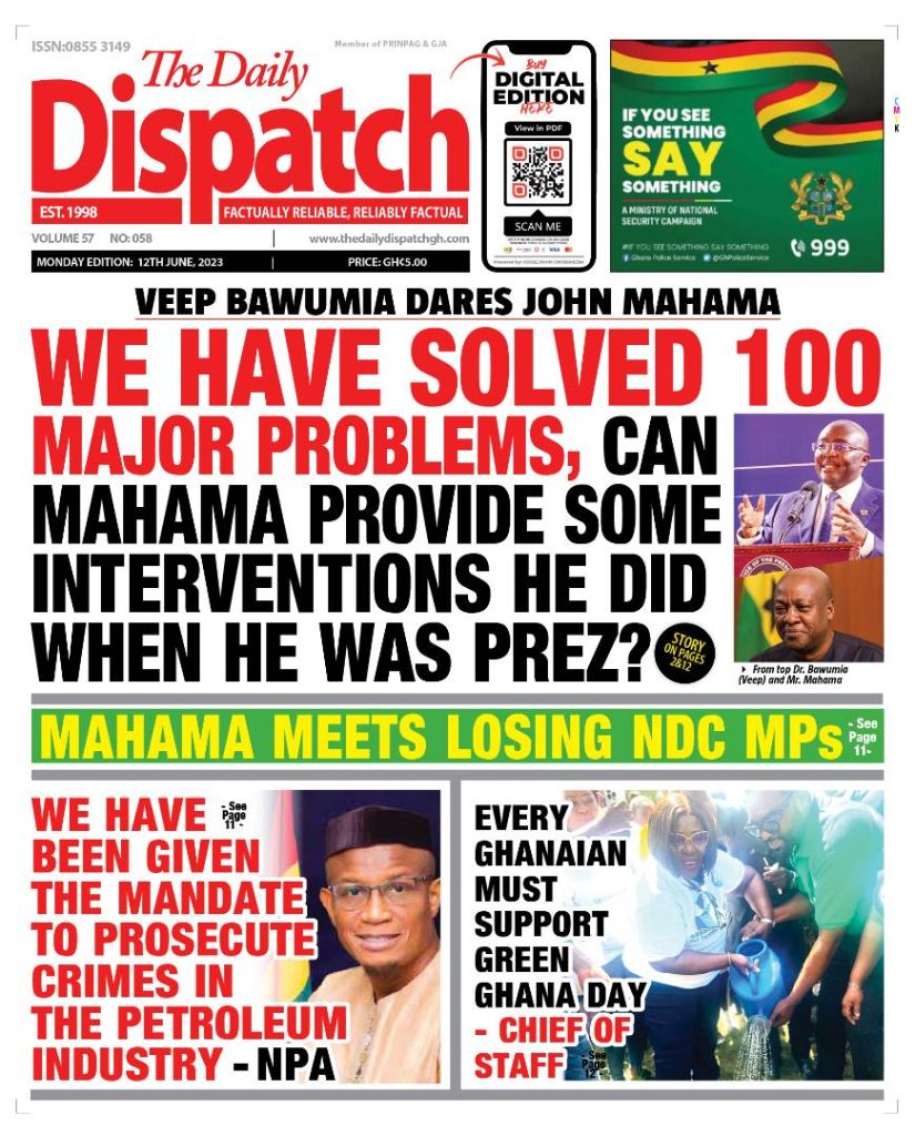 Today’s Newspapers Headlines; Monday, June 12, 2023 – GHANAXPRESS